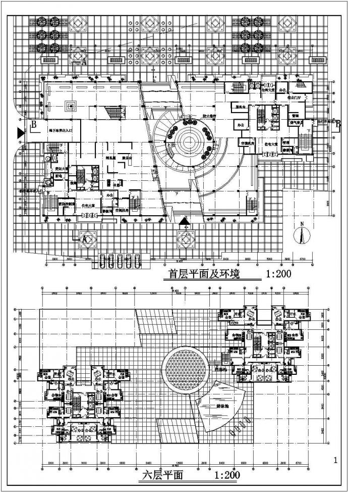 5.1万平米28层框剪结构商用+办公+住宅综合楼建筑设计CAD图纸_图1