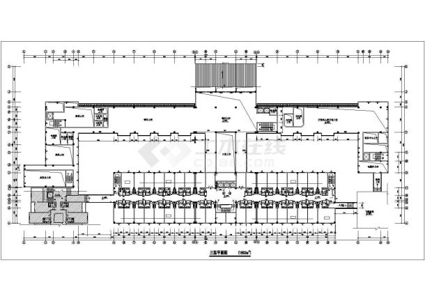 合肥市某商业街1.5万平米左右四层框架结构商务酒店建筑设计CAD图纸-图一