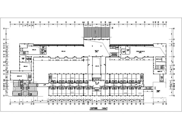 合肥市某商业街1.5万平米左右四层框架结构商务酒店建筑设计CAD图纸_图1
