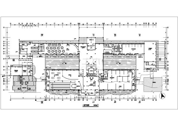 合肥市某商业街1.5万平米左右四层框架结构商务酒店建筑设计CAD图纸-图二