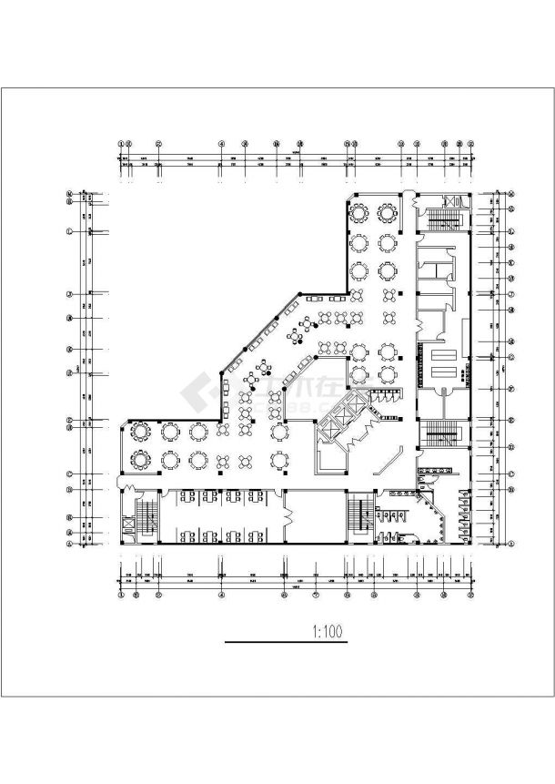 济南市某商业街1.7万平米22层框架结构商务酒店全套建筑设计CAD图纸-图一
