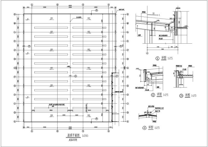 淮安市某仓库成品车间钢结构CAD建筑施工图（含平面图）_图1