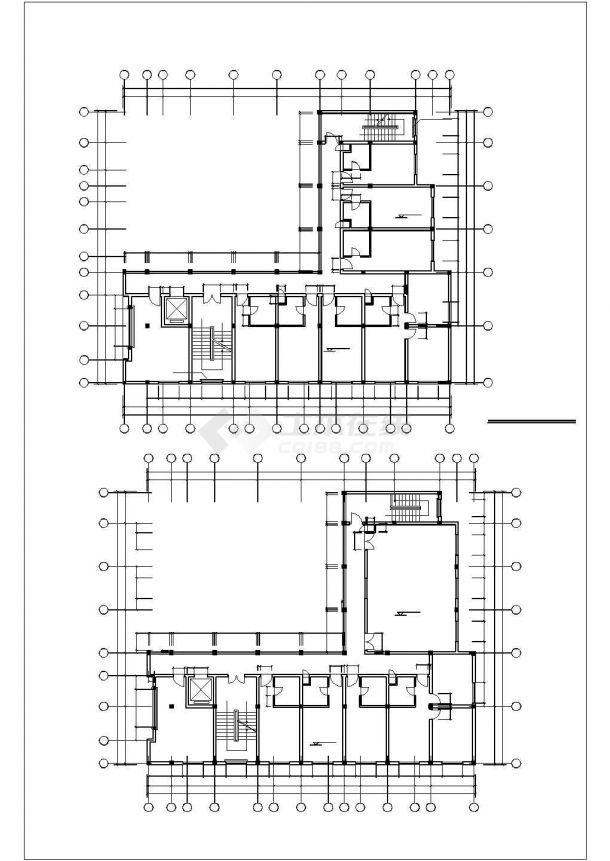 广州市某小区3400平米8层框架结构商务酒店建筑设计CAD图纸-图二