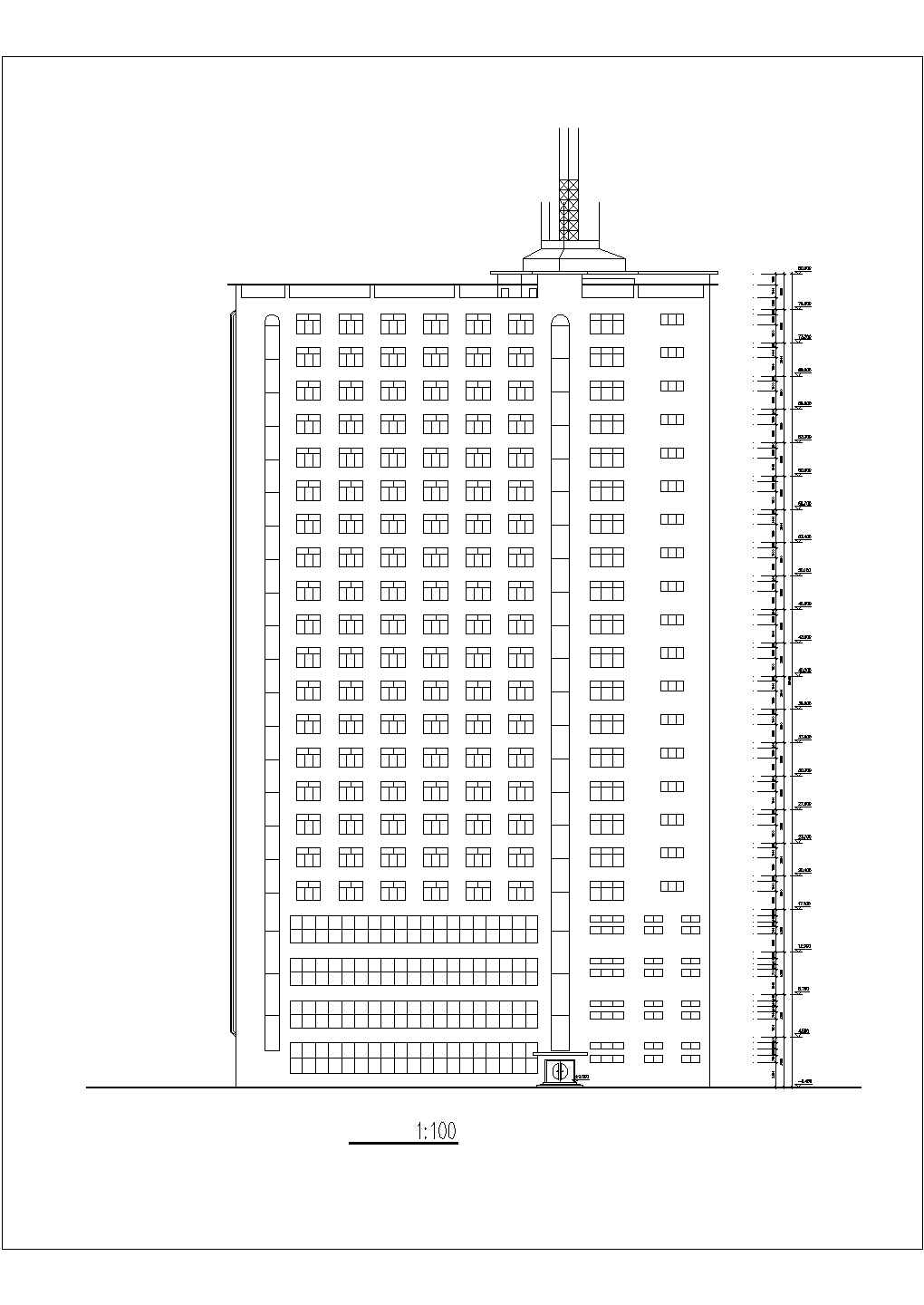 1.8万平米22层框架剪力墙结构星级酒店全套建筑设计CAD图纸