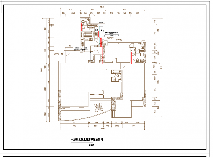 某地多层北京某别墅地暖建筑图纸_图1