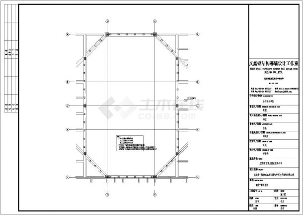 锦州西区天棚钢结构工程全套施工cad图-图一