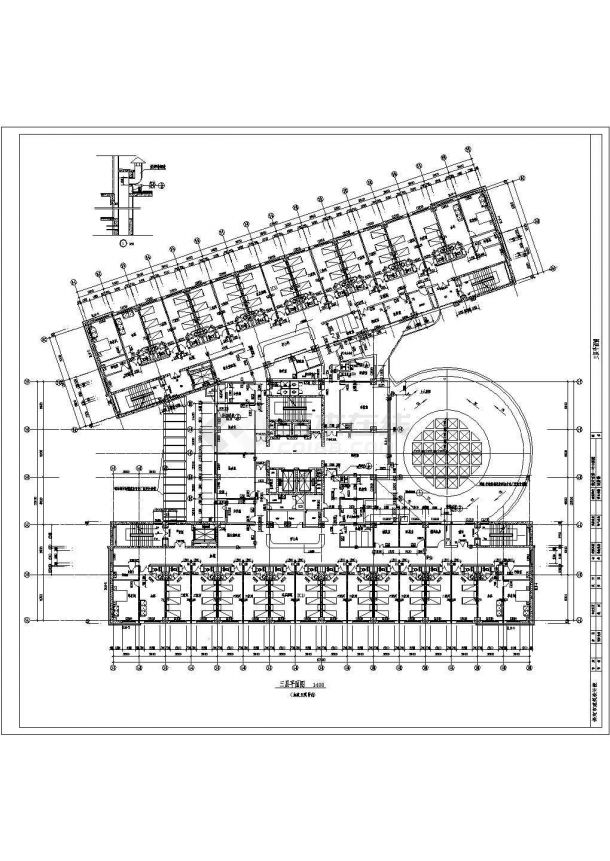 保定市第一中心医院设计cad建筑平面施工图-图二