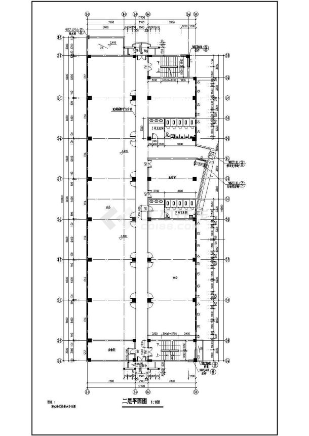 某学生公寓宿舍楼设计cad施工图图-图一