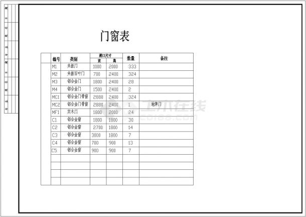 某学生公寓施工全套设计cad竣工图纸-图一