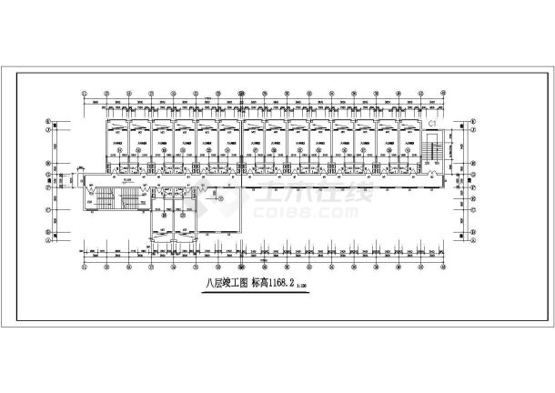 某学生公寓施工全套设计cad竣工图纸-图二