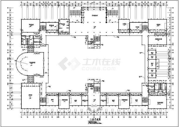 某学校多层艺术楼设计cad施工图-图二