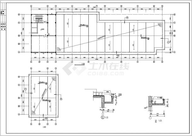 1万平米7层框架结构商务酒店全套建筑设计CAD图纸（不含地下室）-图二