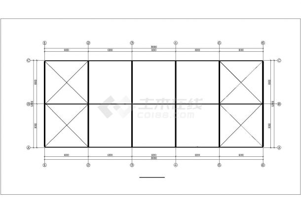 南宁市某皮革厂6800平米单层钢结构厂房建筑设计CAD图纸-图一