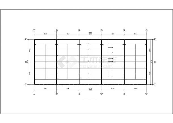 南宁市某皮革厂6800平米单层钢结构厂房建筑设计CAD图纸-图二