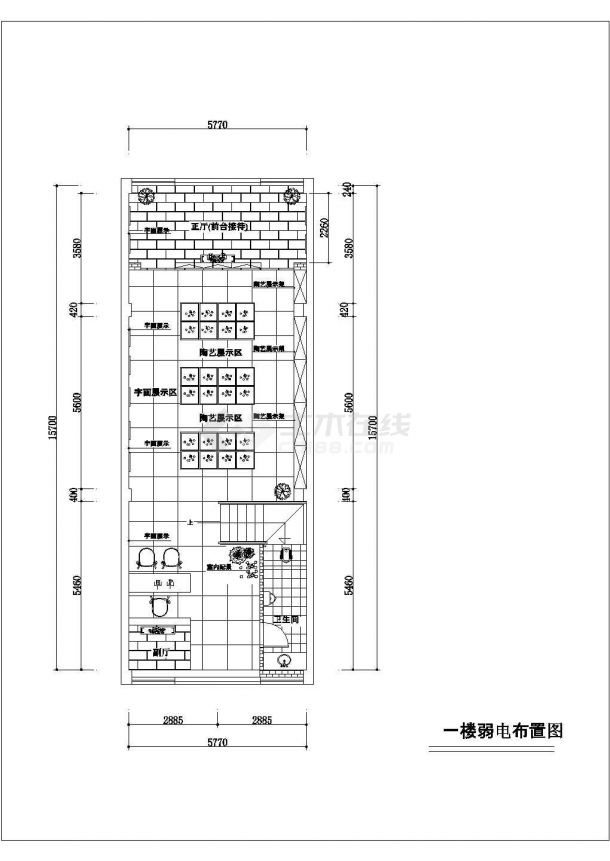 浙江省杭州市许昌茶社全套装修施工设计CAD图纸-图二