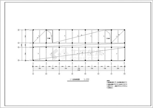 攀枝花市某中学6层框架结构教学楼全套结构设计CAD图纸-图一