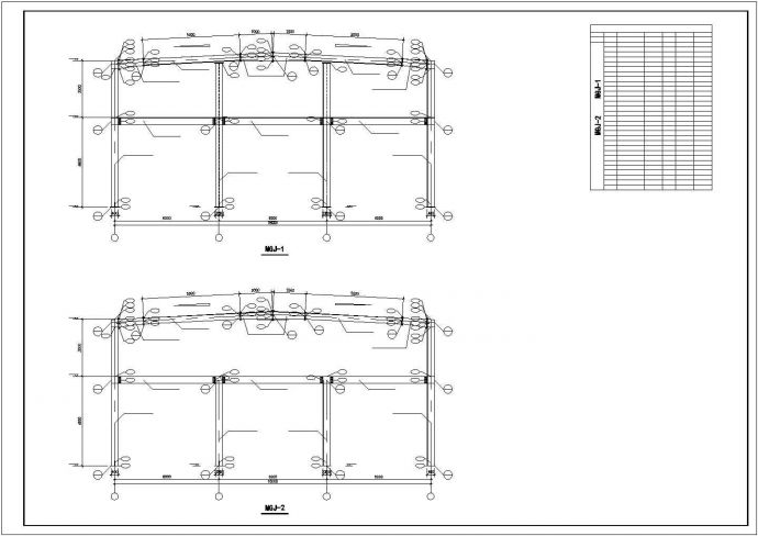 常州市某工厂单层轻钢结构厂房全套结构设计CAD图纸_图1
