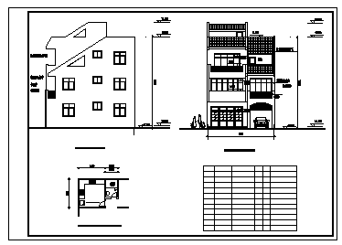 住宅设计_某3层现代新农村独栋住宅建筑施工cad图，含效果图-图二