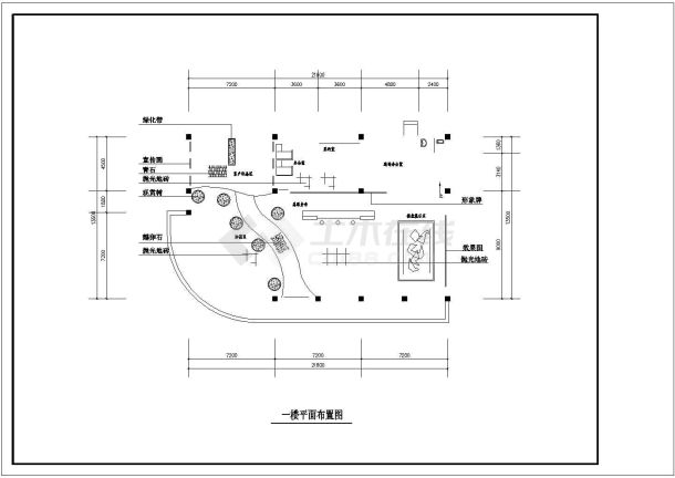 售楼中心_某楼盘两层售楼中心CAD图纸-图一