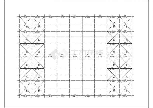烟台市某工业区38米跨钢结构配件车间全套结构设计CAD图纸-图二