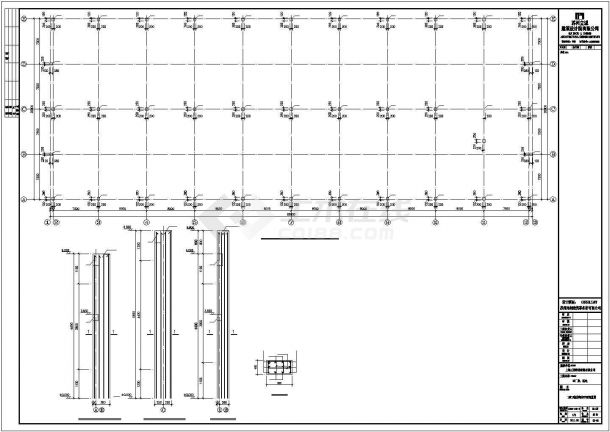 芜湖市某工厂1.2万平米单层钢结构厂房结构设计CAD图纸-图一