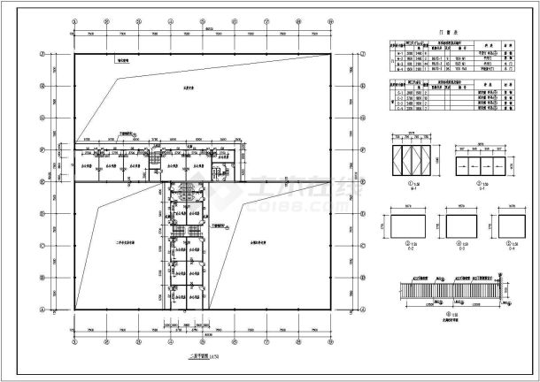 展厅设计_某两层汽车展厅建筑施工CAD图-图二