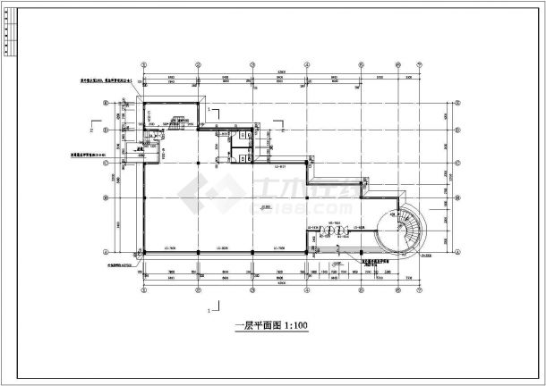 展厅设计_两层汽车展厅设计CAD图-图二