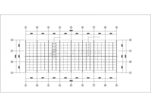 上海市某工业区18x50米单跨门式刚架厂房结构设计CAD图纸-图一