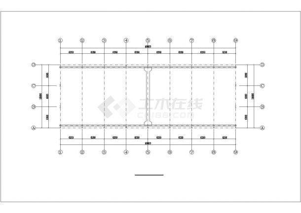 郑州市某工厂7000平米单层钢结构厂房结构设计CAD图纸-图二