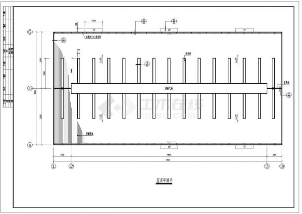 无锡市某钢材厂45米双跨钢结构库房结构设计CAD图纸-图一