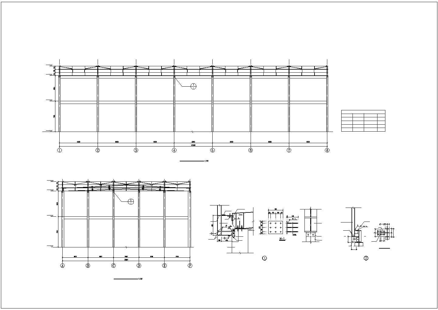 贵阳市某酒厂单层钢混柱轻钢屋面的不锈钢罐酒库结构设计CAD图纸