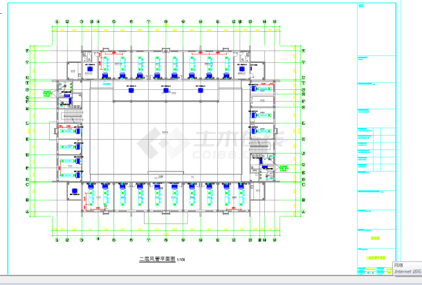 高层研发楼空调布置CAD参考图-图二