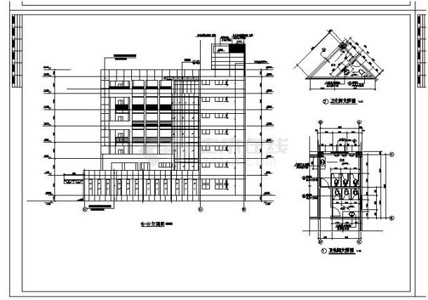 某水利局七层办公楼设计cad图纸（含详图）-图一