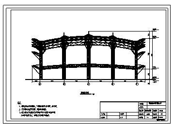 某网球场加顶膜结构工程建筑结构施工cad图_网球场膜施工-图二