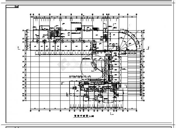 某七层办公楼设计施工cad图纸-图一