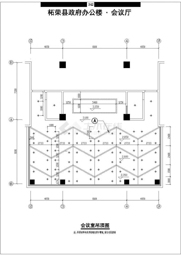 会堂设计_某大型会堂观众厅建筑CAD图-图二