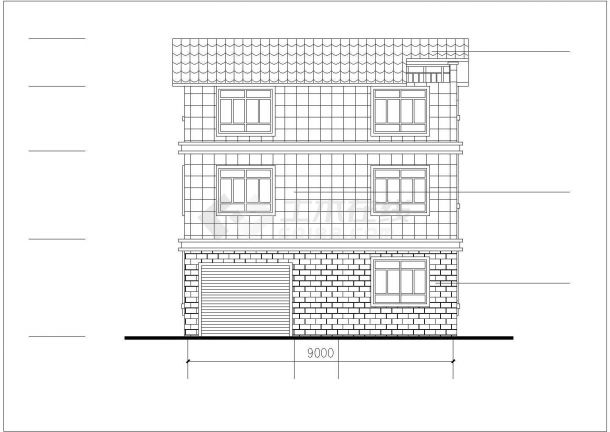 西双版纳地区某现代化村镇3层砖混结构私人别墅建筑设计CAD图纸-图一