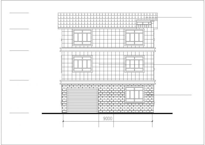西双版纳地区某现代化村镇3层砖混结构私人别墅建筑设计CAD图纸_图1