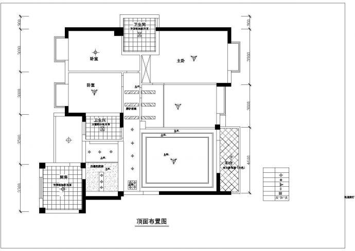 杭州市某小区大四居家装室内装修方案cad施工图纸_图1