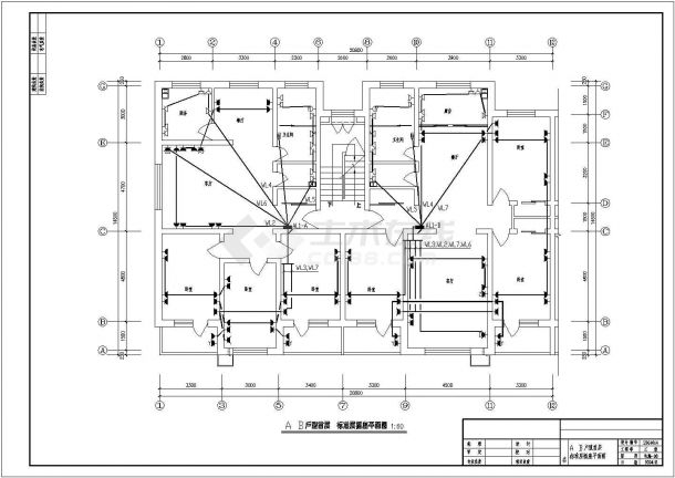 河北某高层住宅楼全套强弱电气CAD施工图纸（含各层平面图）-图一