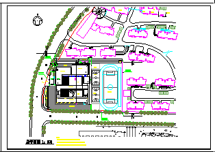 某小学建筑cad施工方案设计图(总平面)-图二