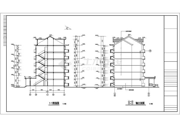 【最新】某6层阁楼住宅楼建筑设计CAD图纸-图一
