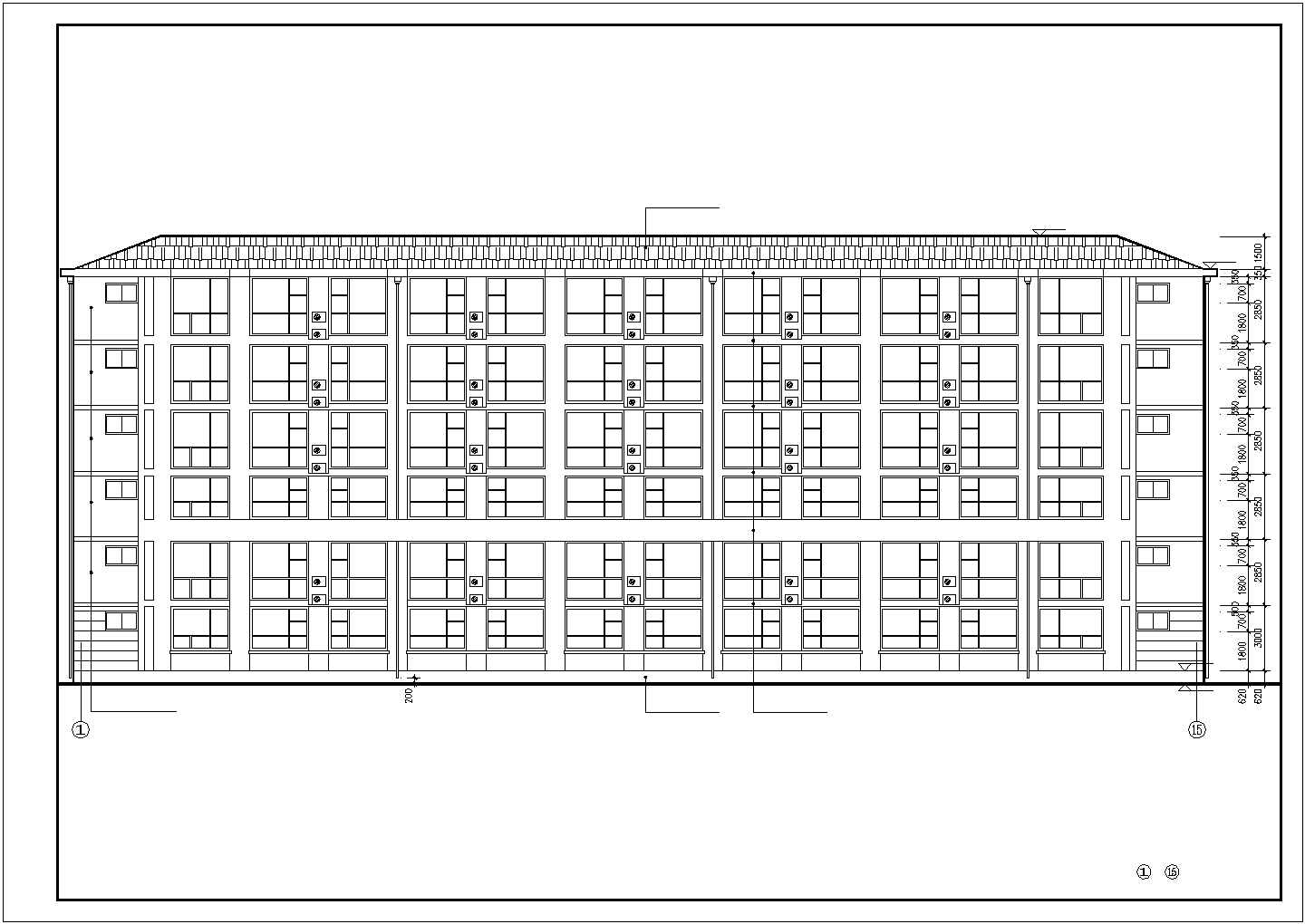 某砌体厂区宿舍楼建筑设计CAD图纸