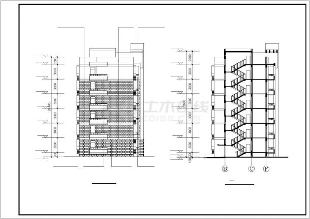 【最新】某研究生公寓楼建筑设计CAD图纸-图二