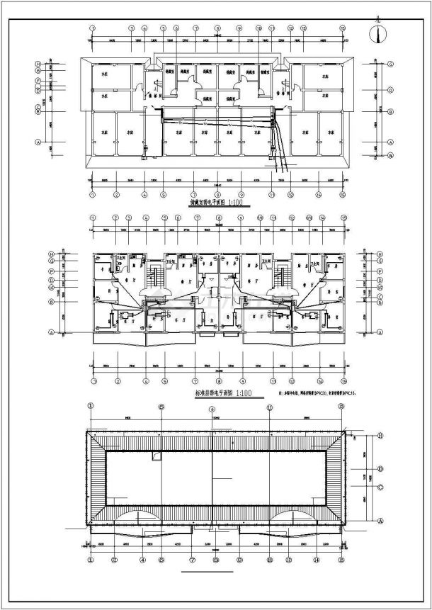 雅居乐安徽省改造某住宅楼电气全套CAD设计图纸-图二