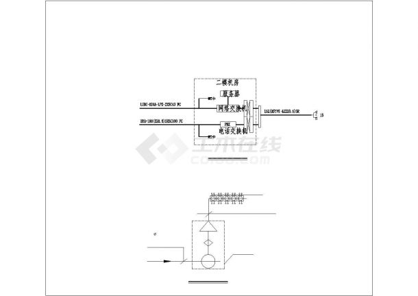某知名风景区1000平米2层钢框架结构管理处电气设计CAD图纸-图一