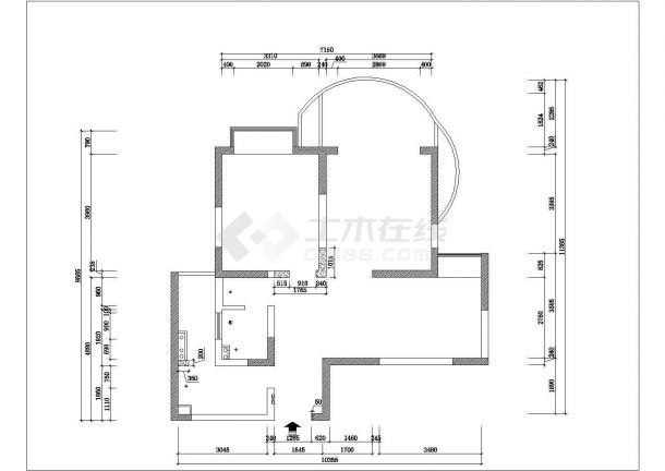 郑州市某新建小区115平米的样板房全套装修施工设计CAD图纸-图一