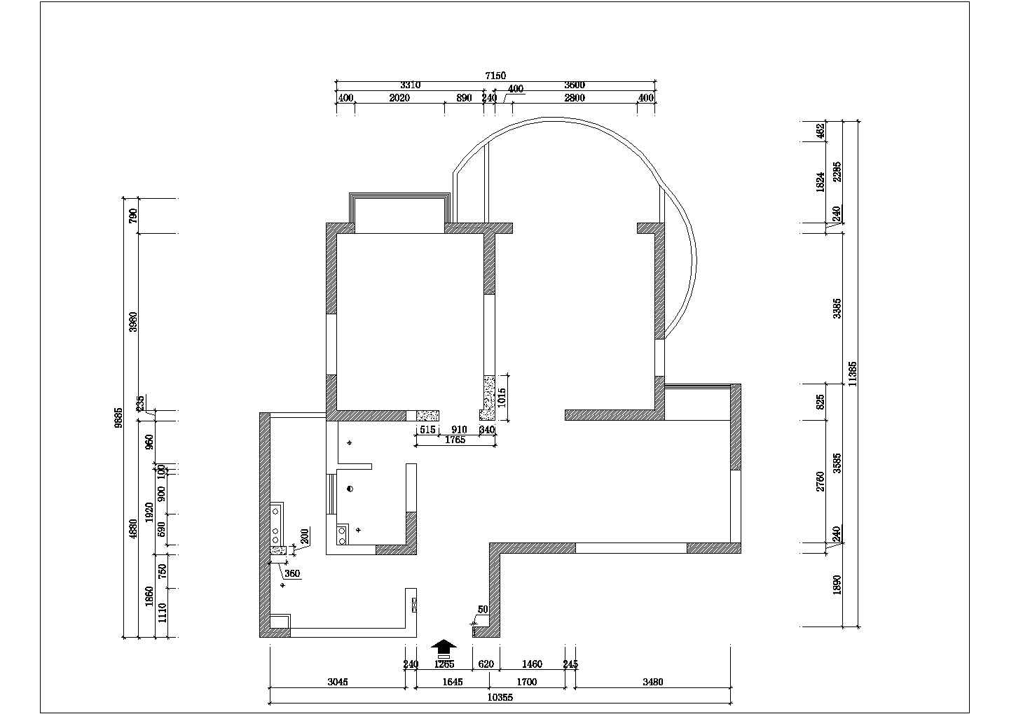 郑州市某新建小区115平米的样板房全套装修施工设计CAD图纸