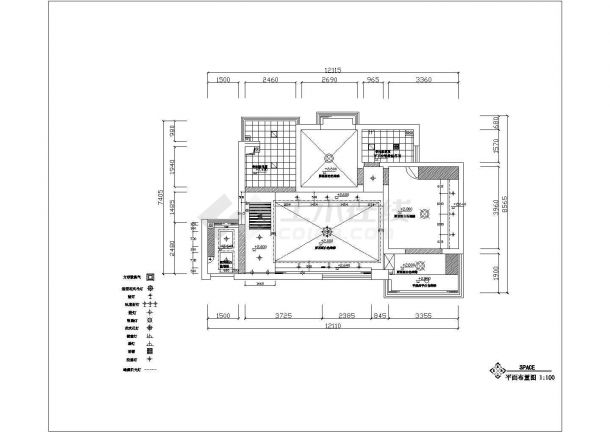 苏州市紫玉花园小区115平米样板房装修施工设计CAD图纸-图一