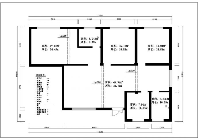 太原市诚信花园小区精装修样板房装修施工设计CAD图纸_图1